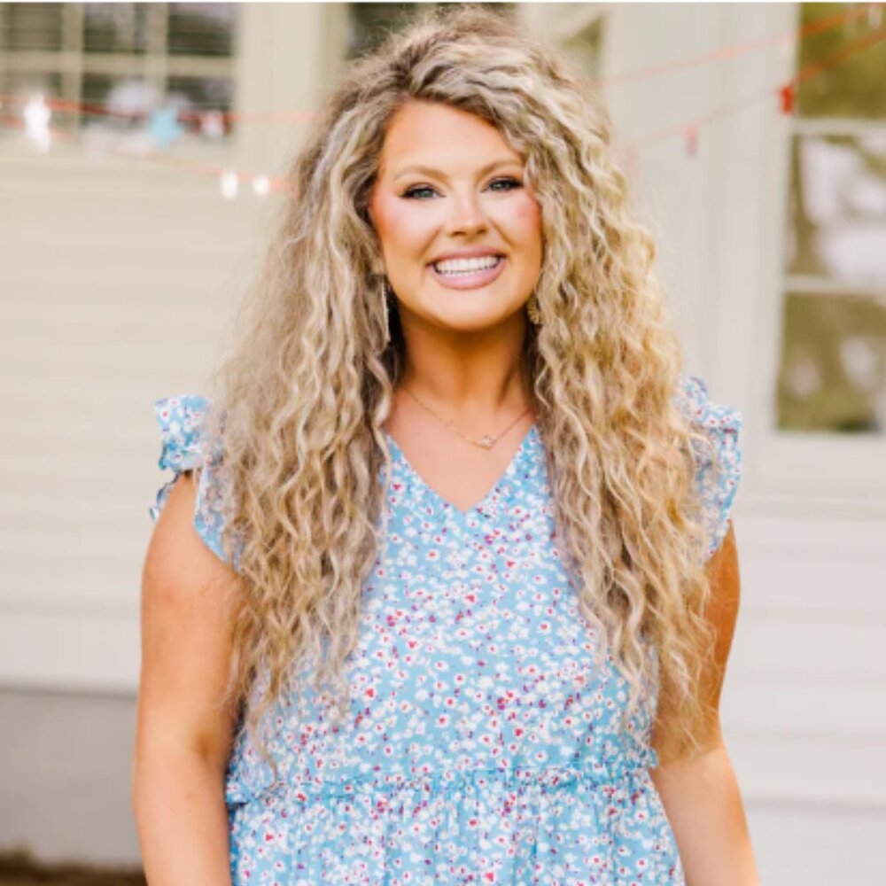 Whimsical Wildflower Top, Blue, 1X